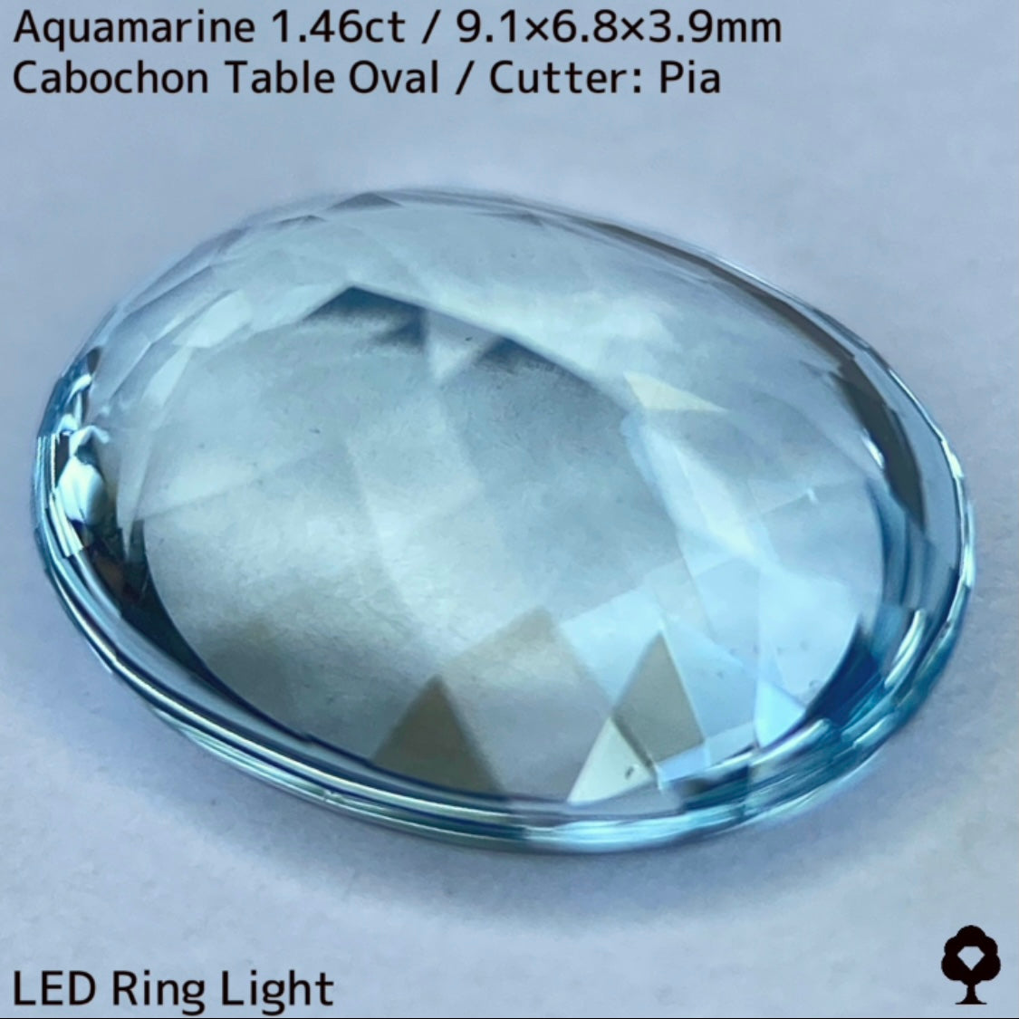 【3月誕生石プライス】アクアマリン1.47ct★マリンブルーの瑞々しい煌めきと相性抜群のバフトップテーブル