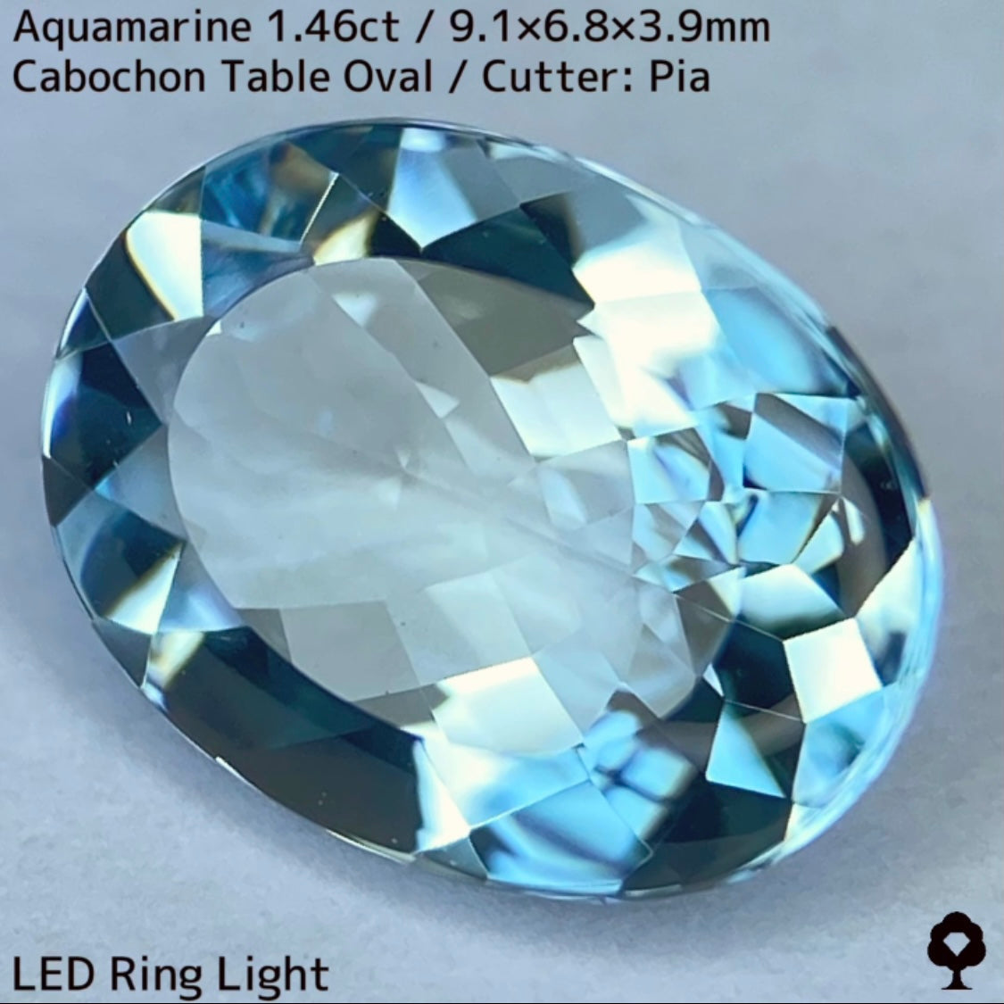 【3月誕生石プライス】アクアマリン1.47ct★マリンブルーの瑞々しい煌めきと相性抜群のバフトップテーブル