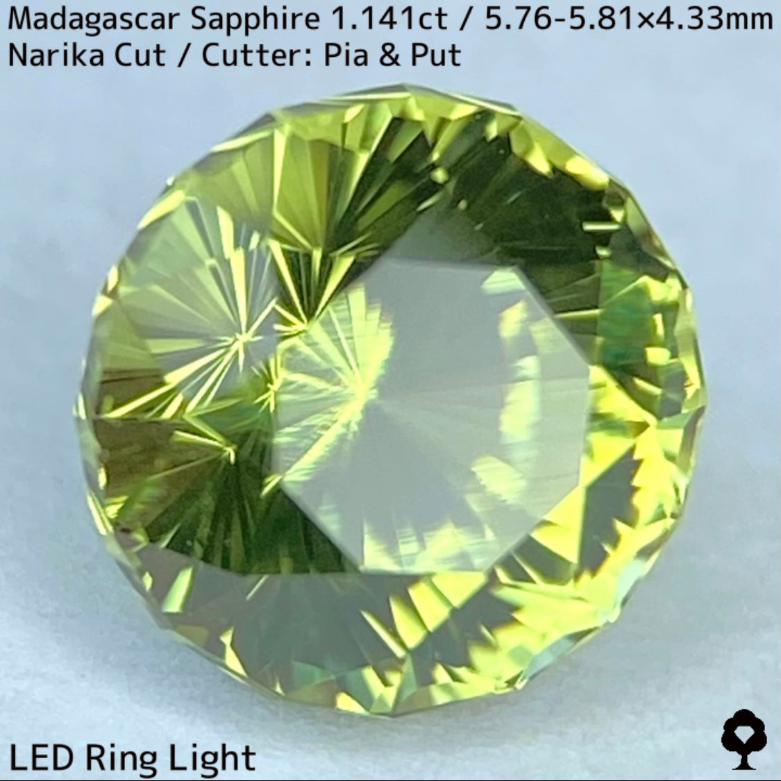 マダガスカル産サファイア1.141ct★春色美グリーンにファイアー煌めくナリカーカット超美結晶1ctアップ