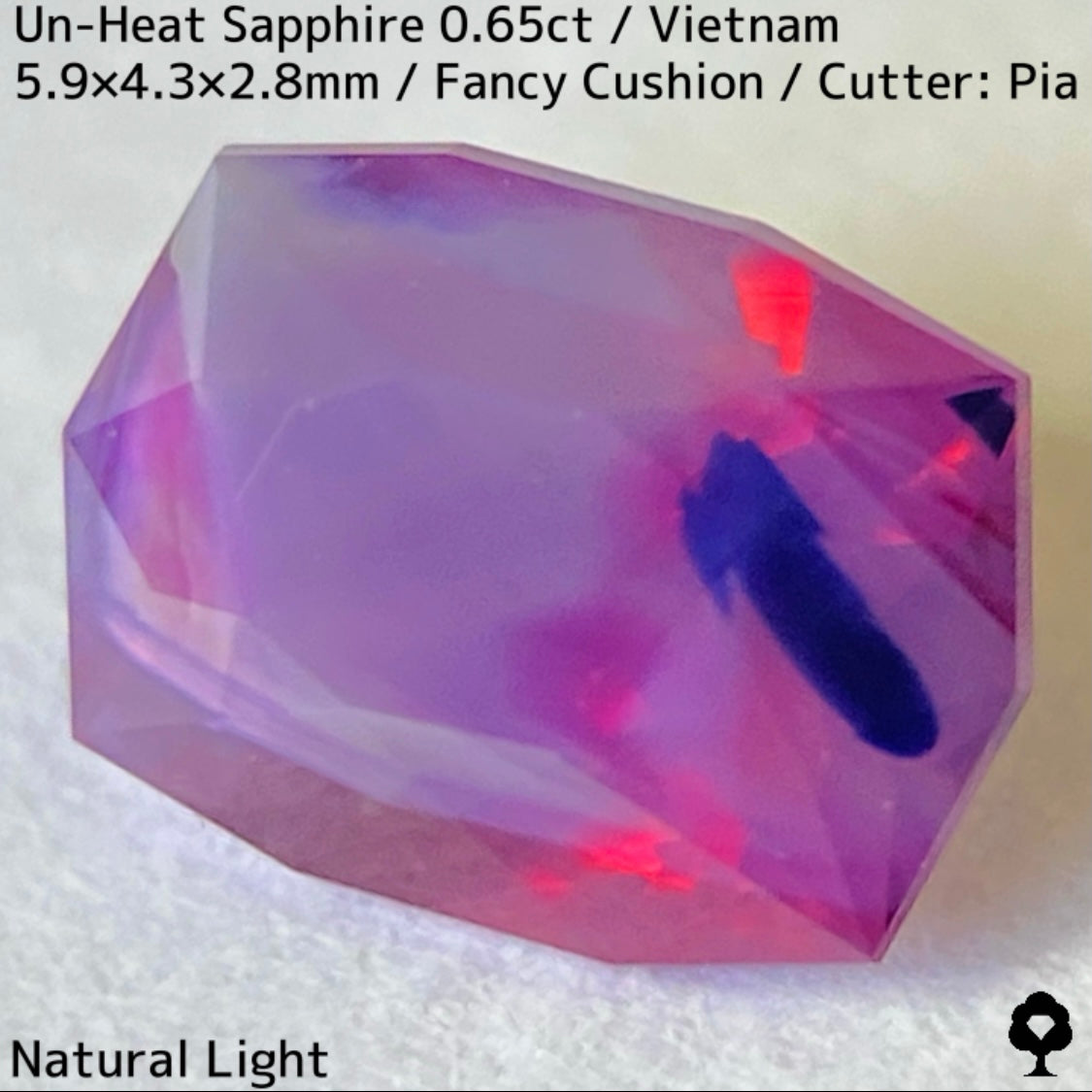 ベトナム産非加熱サファイア0.65ct★シルキーとブルーインクとネオンの煌めきが共存するベトナム産らしい面白い一石