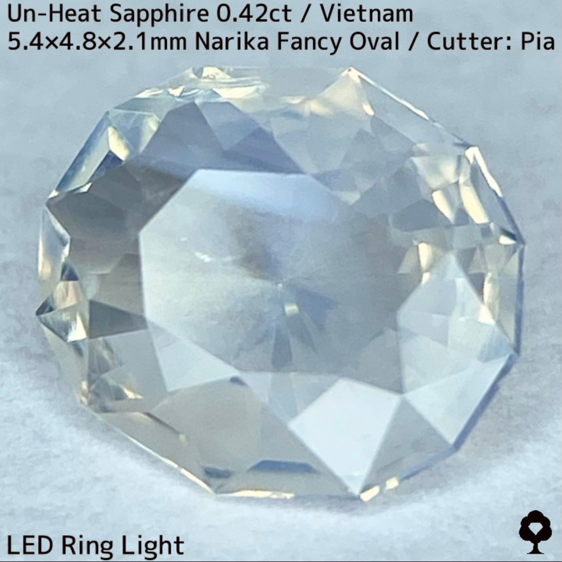 ベトナム産非加熱サファイア0.426ct★レモンゴールドの煌めきが美しい幻想的なシルキーホワイト