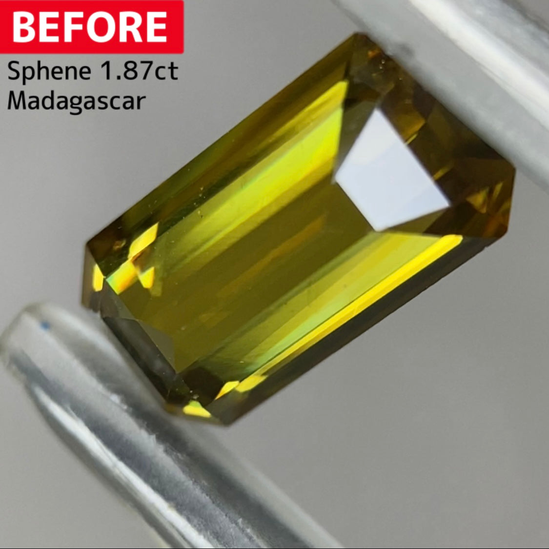 お客さま専用【超高品質BEFORE&AFTER】BEFOREスフェーン1.87ct★完成までプライス★5ZBご利用価格