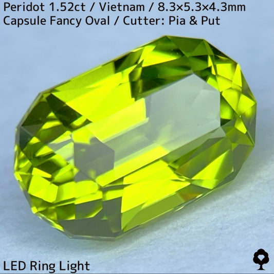 ベトナム産ペリドット1.52ct★スカッとした色合いで発色の良いカプセルステップ美結晶