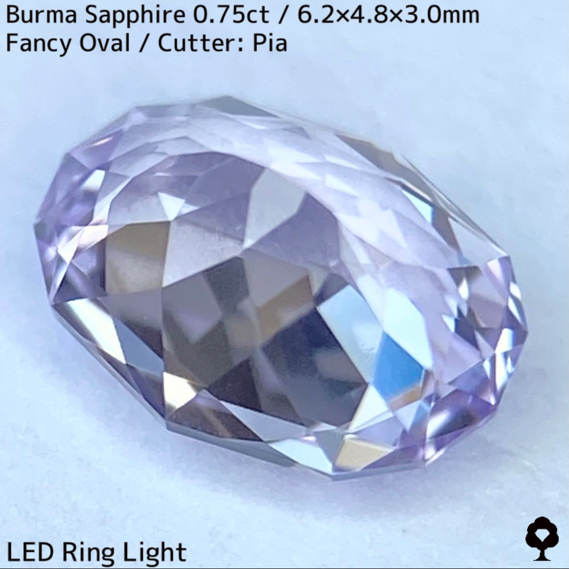 ビルマ産サファイア0.757ct★大変身を遂げたほのかなライラック感が可愛らしいほんのりシルキーなニアカラーレス