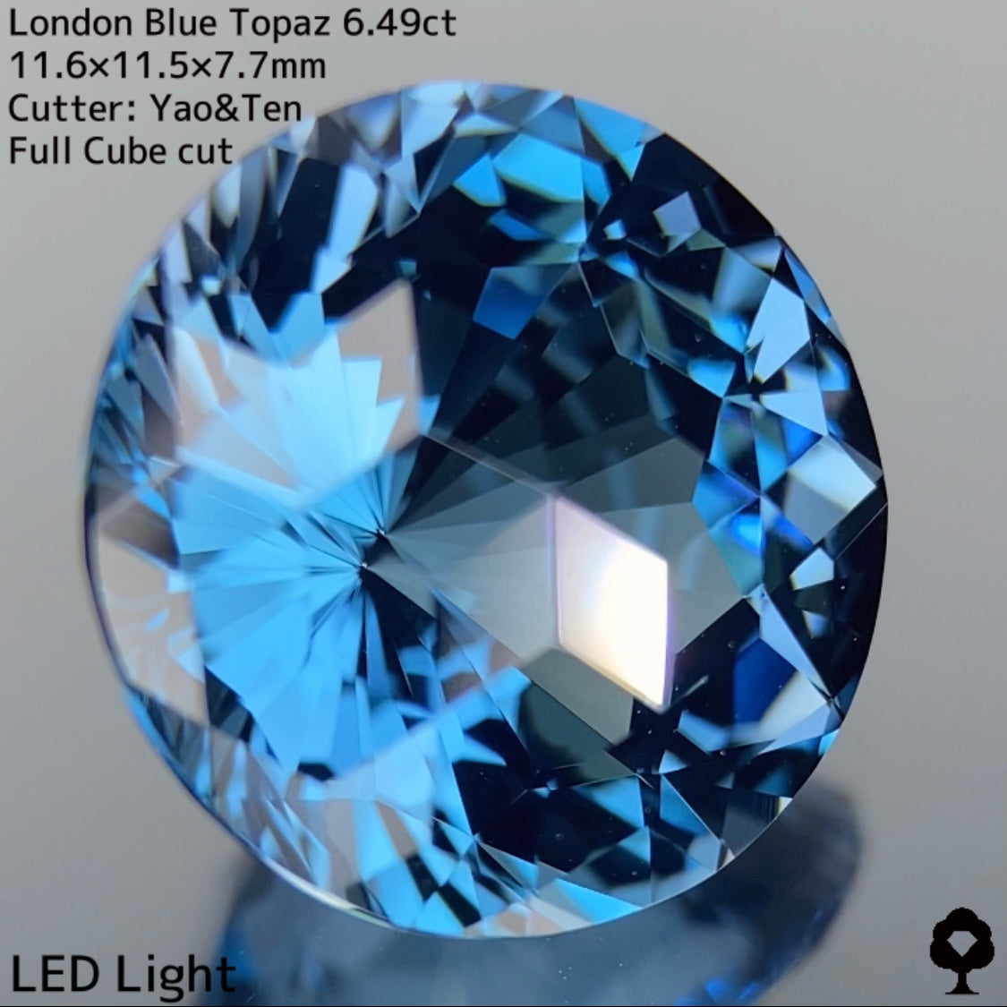 GTJを代表する箱のカタチが浮かぶフルキューブカットはピアッちゃん仕込み★ロンドンブルートパーズ6.49ct