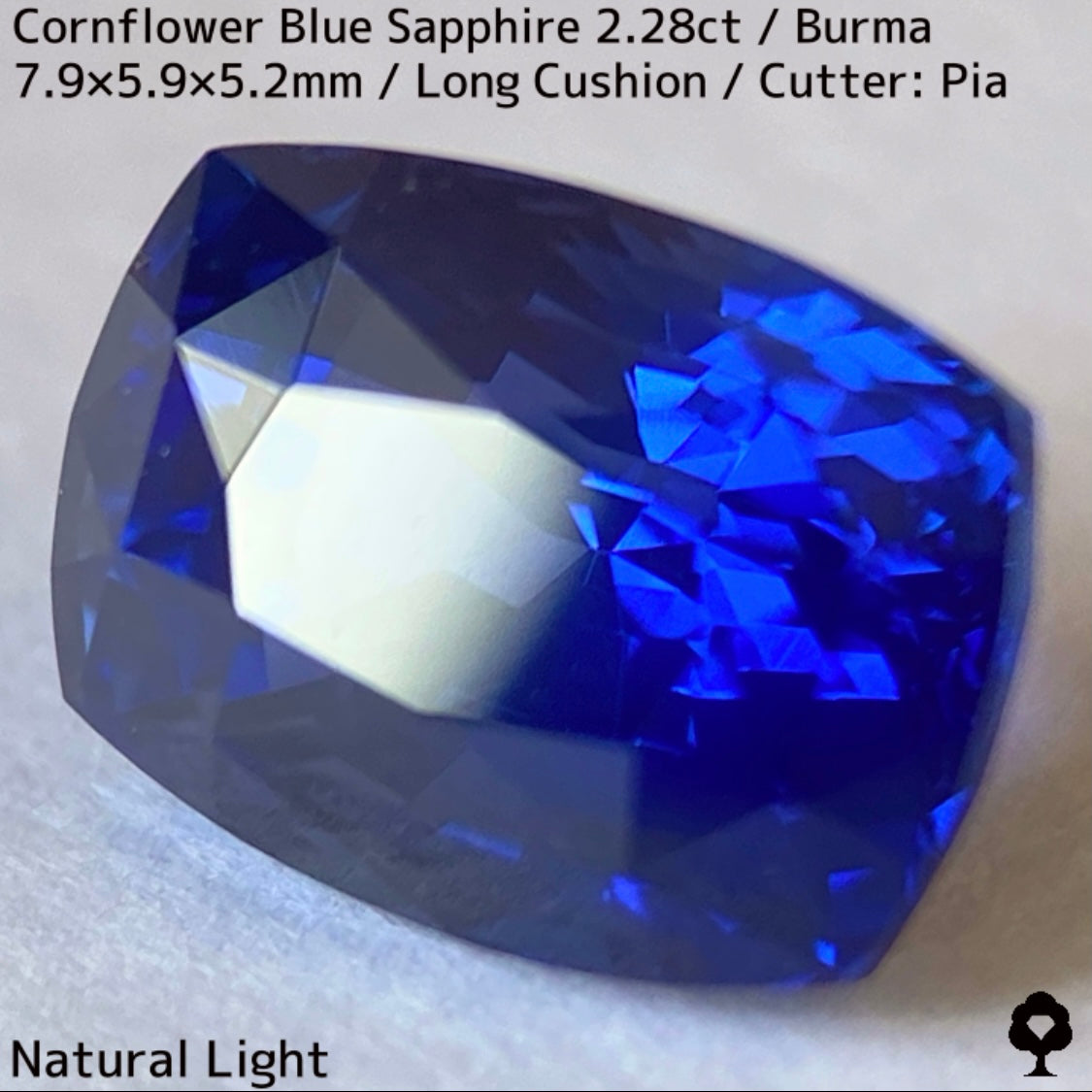 ビルマ産コーンフラワーブルーサファイア2.28ct★シルキー感も色合いもプロポーションも最高の希少ビルマ産