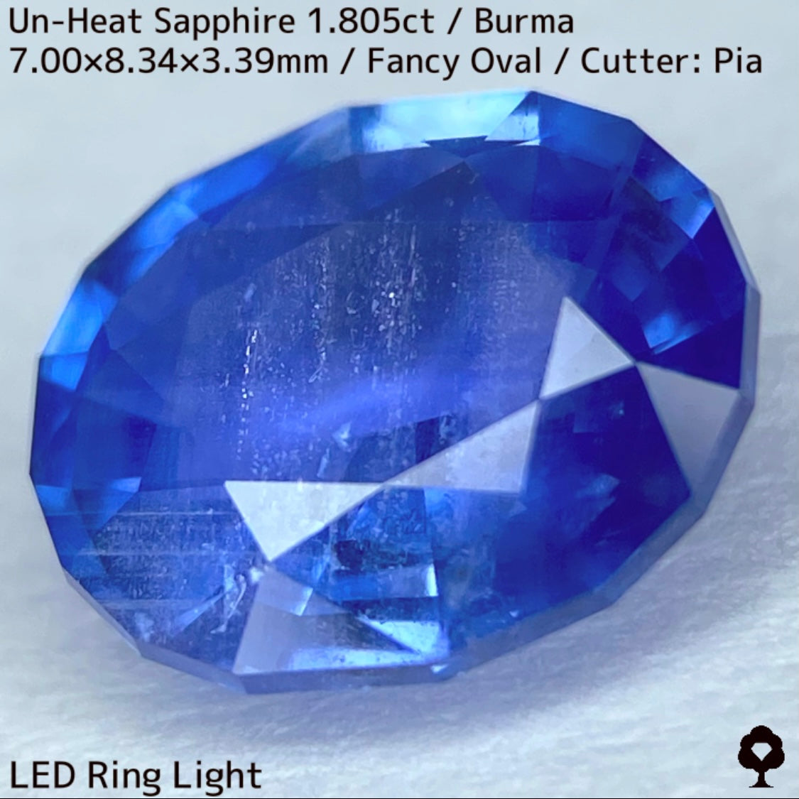 ビルマ産非加熱サファイア1.805ct★シルクとカラーバンド流れるシルキーブルー美しい逸品