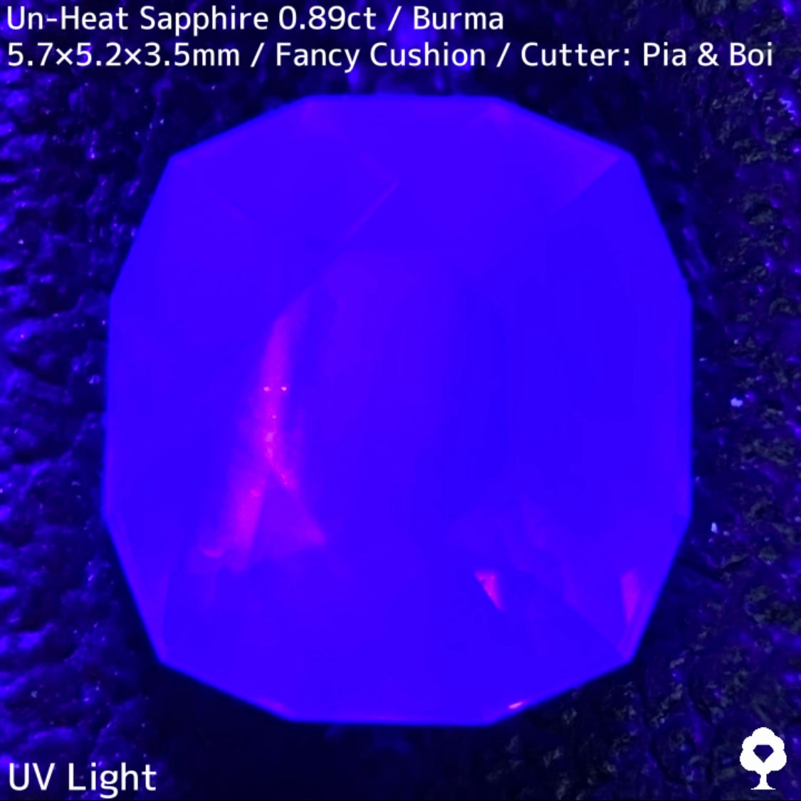 ビルマ産非加熱サファイア0.89ct★流れるシルクインクルと色だまりとピンクオレンジの煌めき美しい