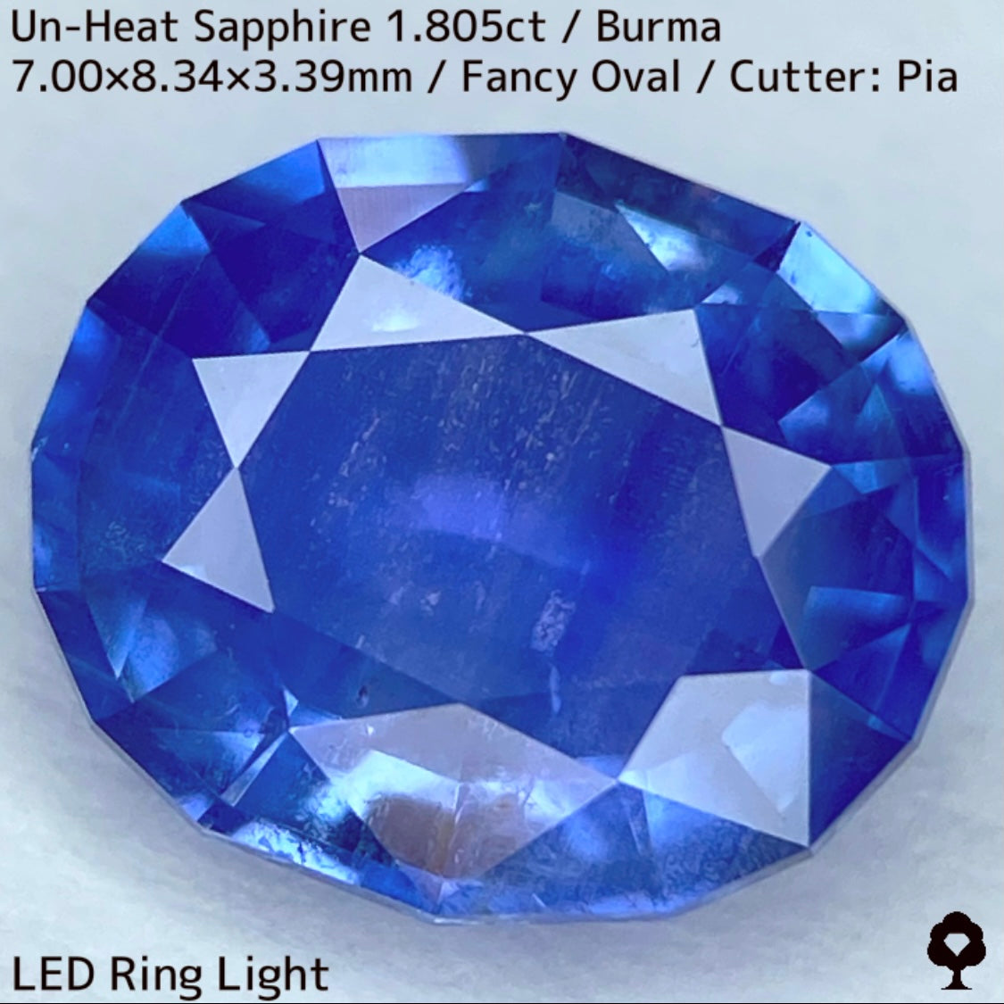 ビルマ産非加熱サファイア1.805ct★シルクとカラーバンド流れるシルキーブルー美しい逸品