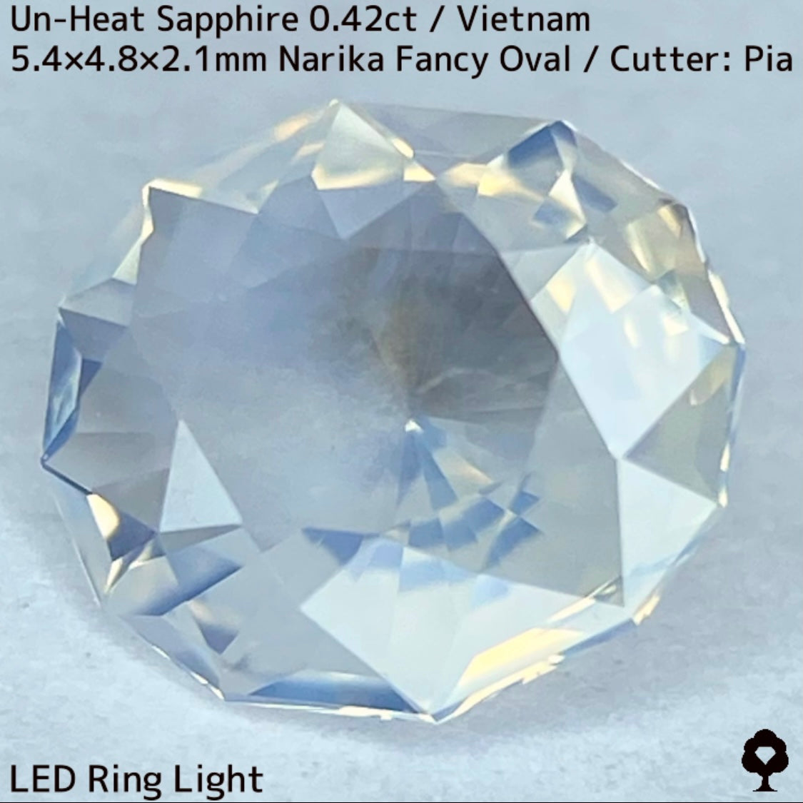 ベトナム産非加熱サファイア0.426ct★レモンゴールドの煌めきが美しい幻想的なシルキーホワイト