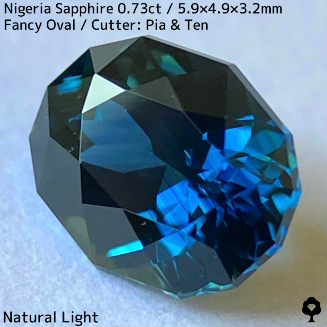 ナイジェリア産サファイア0.73ct★コーンフラワーブルーとグリーンが混ざり合う美色美結晶のティールインディゴ
