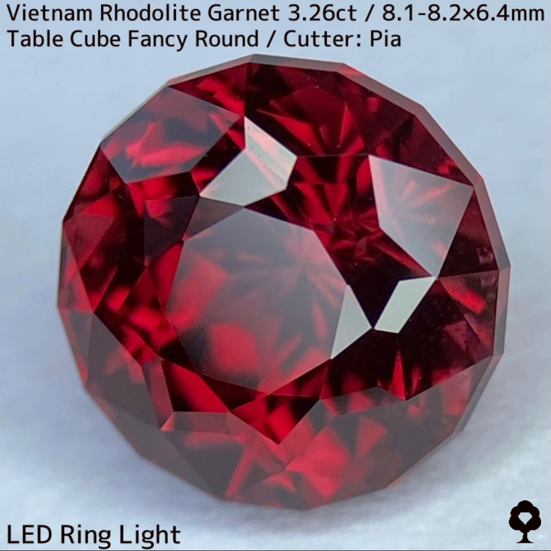 ベトナム産ロードライトガーネット3.26ct★ベトナム産らしくオレンジ含む深く鮮やかなカラーのまさに薔薇と言える一石