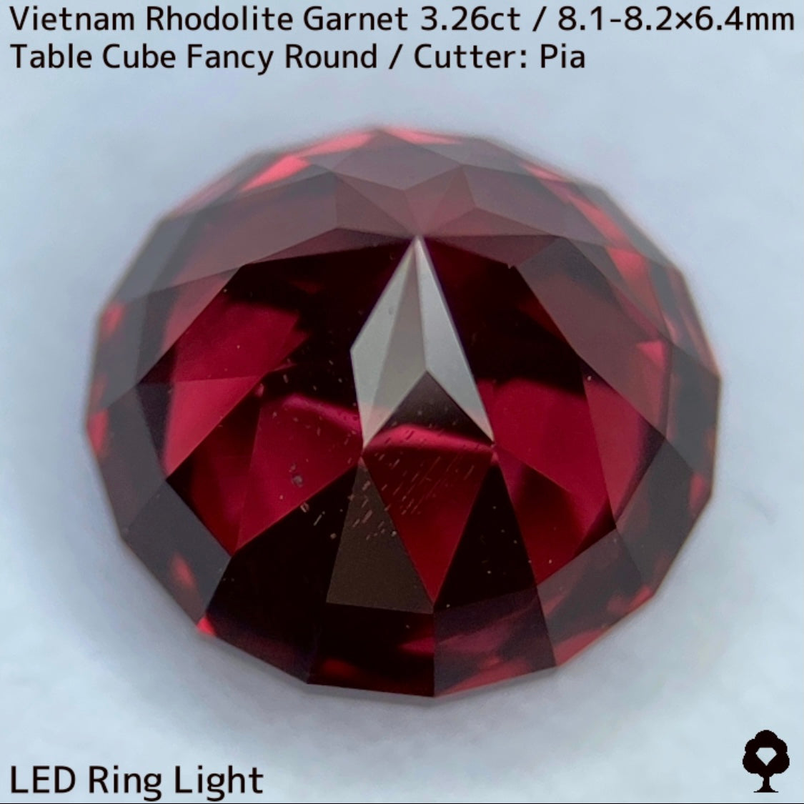 ベトナム産ロードライトガーネット3.26ct★ベトナム産らしくオレンジ含む深く鮮やかなカラーのまさに薔薇と言える一石