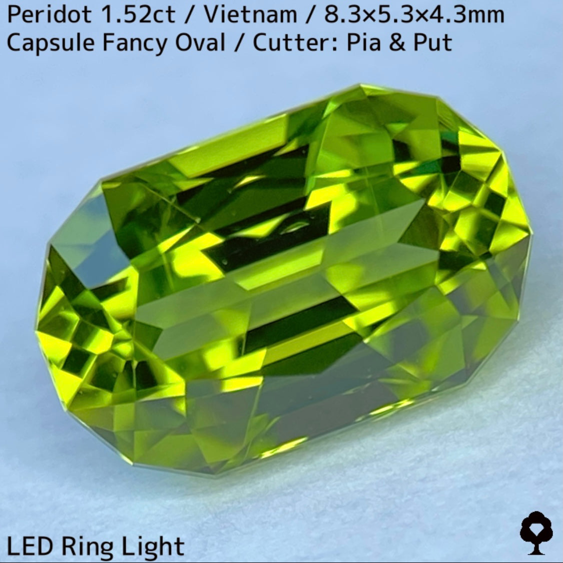 ベトナム産ペリドット1.52ct★スカッとした色合いで発色の良いカプセルステップ美結晶