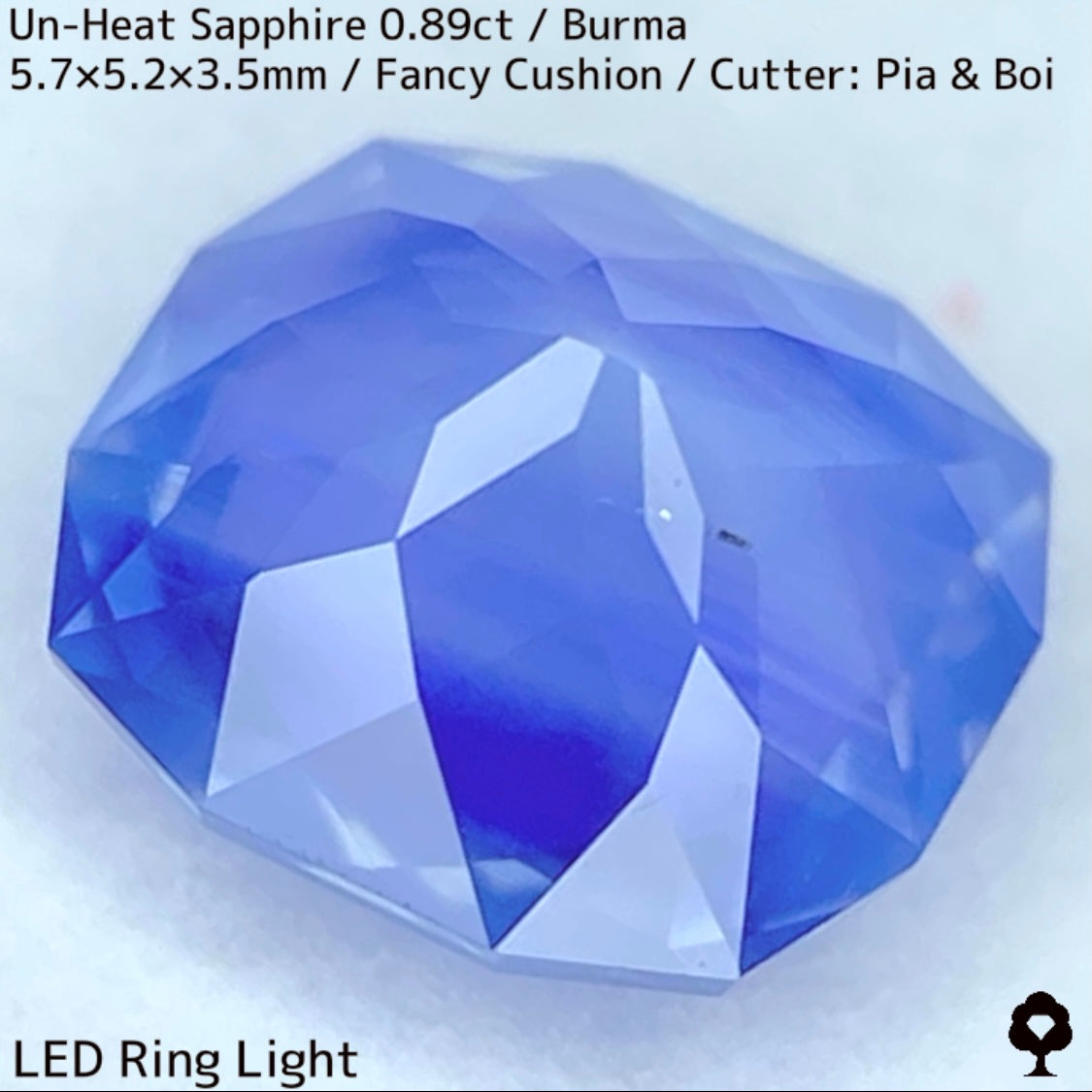 ビルマ産非加熱サファイア0.89ct★流れるシルクインクルと色だまりとピンクオレンジの煌めき美しい