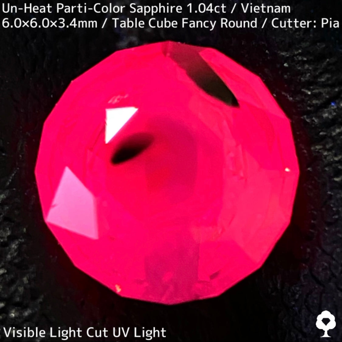 ベトナム産非加熱パーティカラーサファイア1.046ct★ベトナム産の面白さが詰まったシルキーネオン放つ1ctアップ
