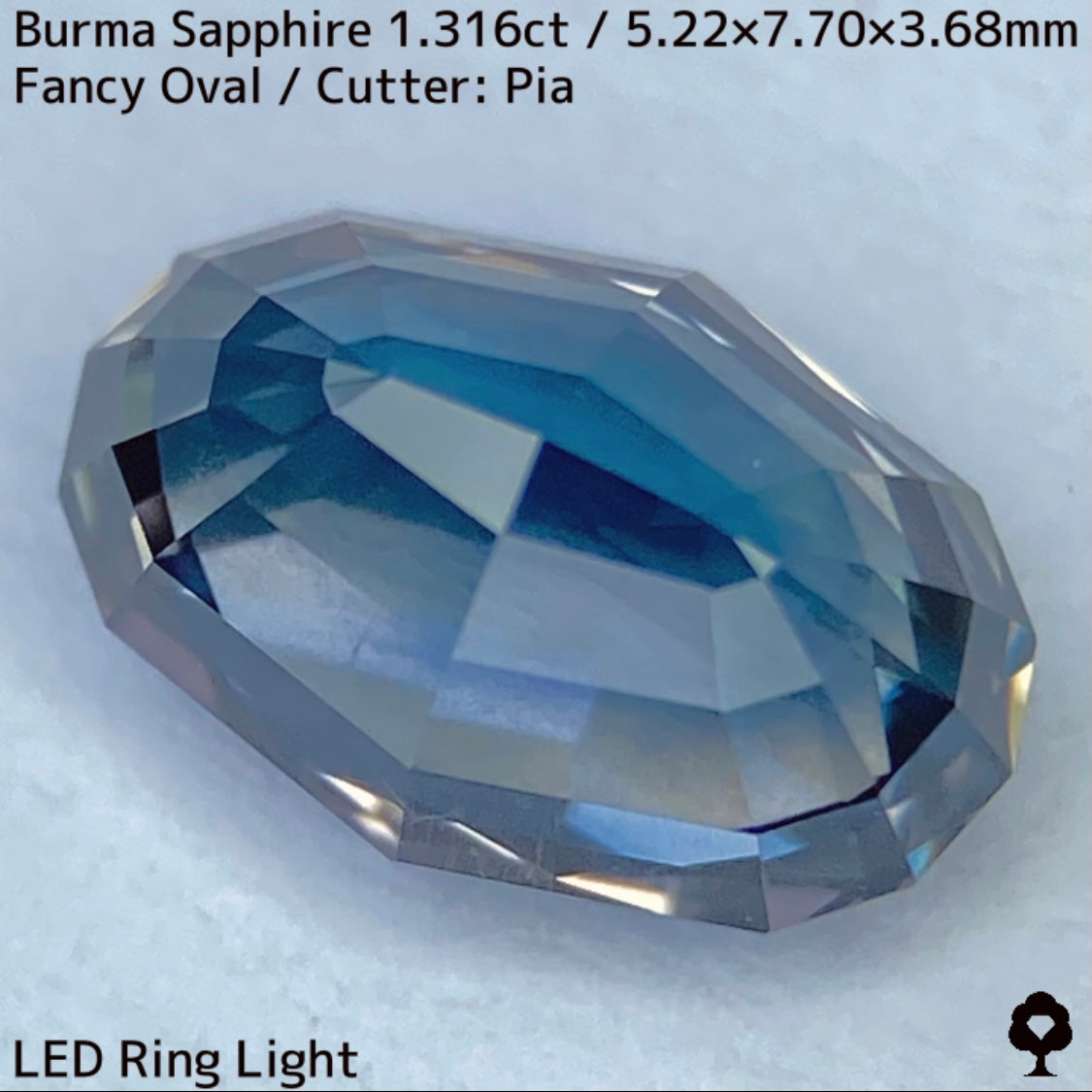 ビルマ産サファイア1.316ct★原石からつくった絶妙な色合いとシルキーさの色だまりが面白い逸品