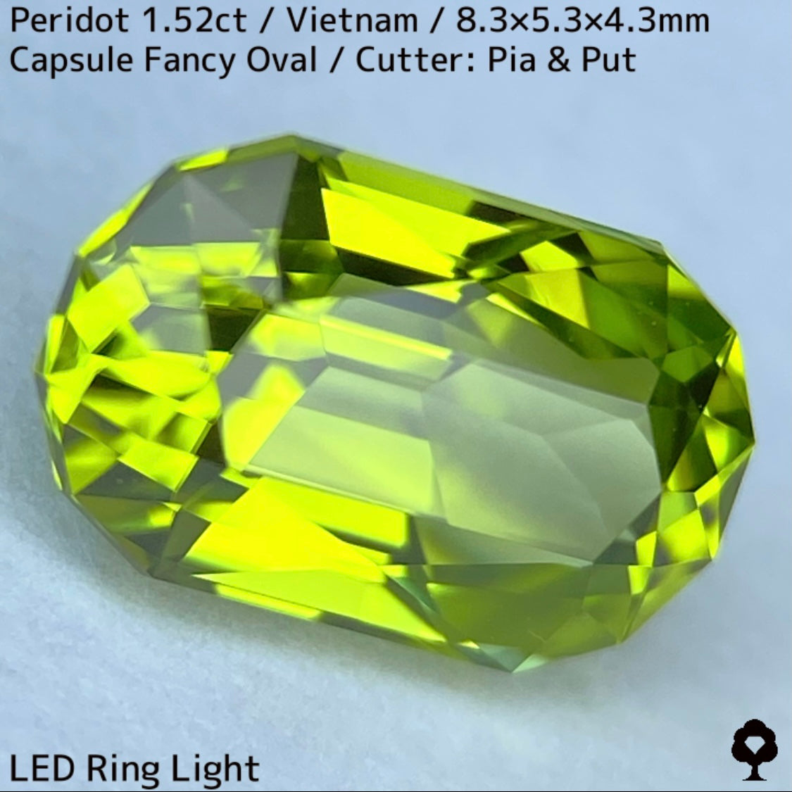 ベトナム産ペリドット1.52ct★スカッとした色合いで発色の良いカプセルステップ美結晶