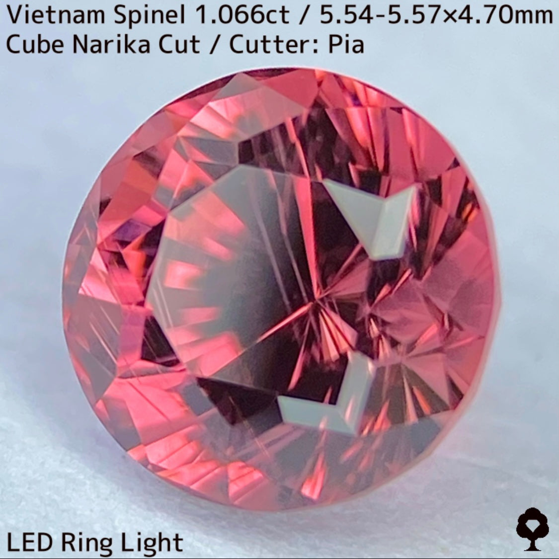 ベトナム産スピネル1.066ct★原石からつくりあげた厚みのあるプロボーションから8本の鋭い煌きはなつ大人の美色