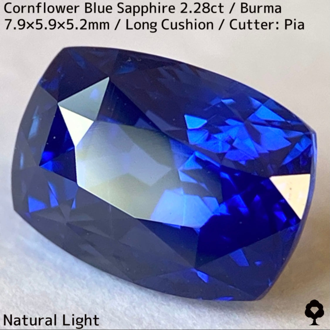 ビルマ産コーンフラワーブルーサファイア2.28ct★シルキー感も色合いもプロポーションも最高の希少ビルマ産
