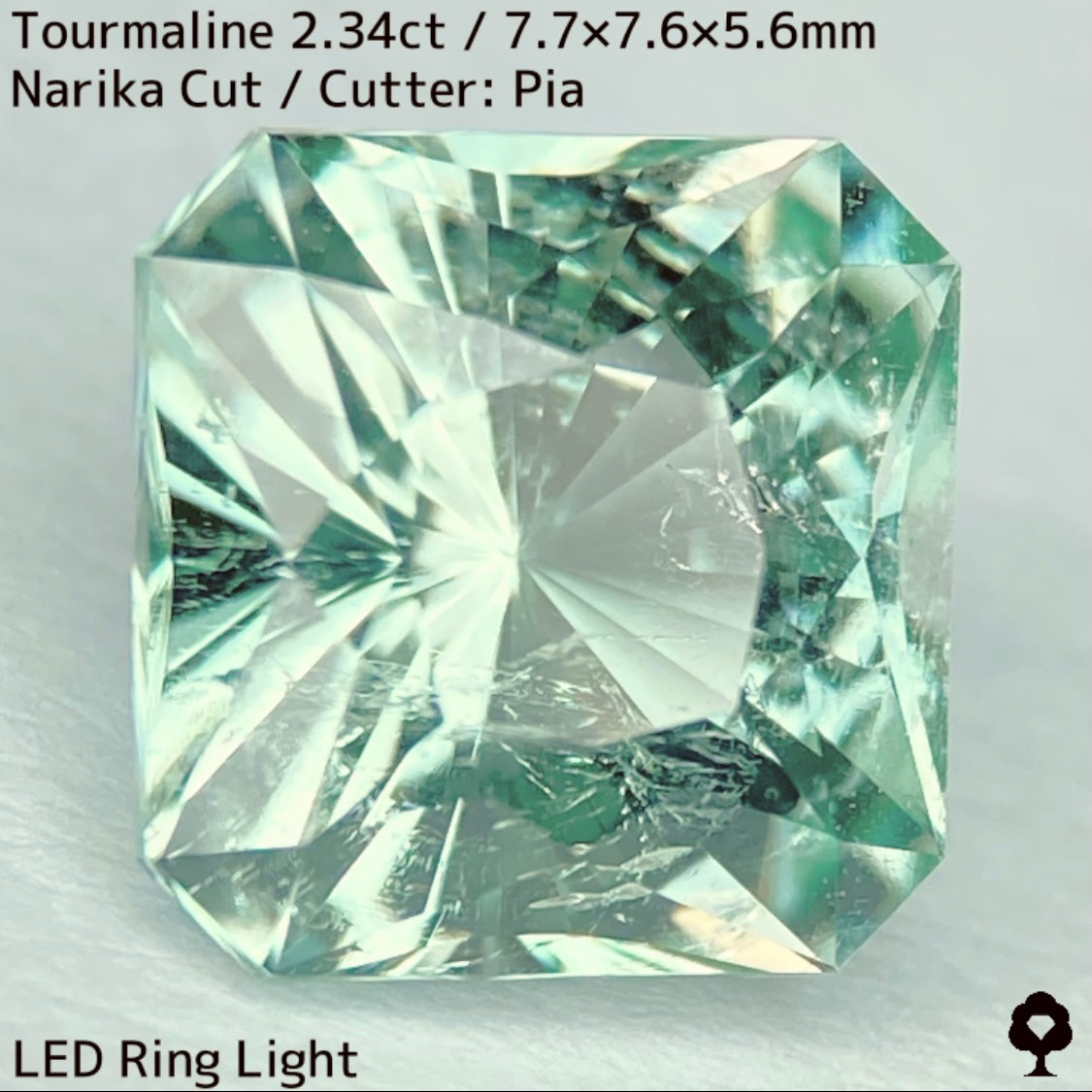 ライトミントグリーンとカラーレスのカクテルナリカーカット★トルマリン2.34ct