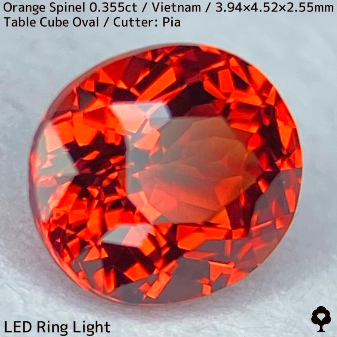 ベトナム産オレンジスピネル0.355ct★ハンパじゃない強烈なネオンオレンジの超美結晶一級品