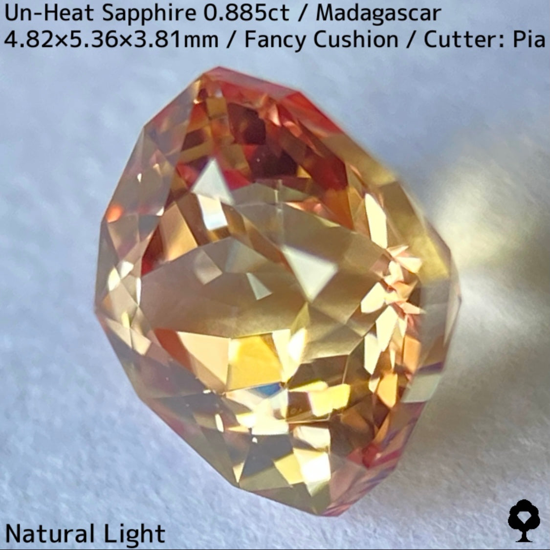 マダガスカル産非加熱サファイア0.885ct★インペリアルトパーズの様なシェリー感ある品と風格ある一石