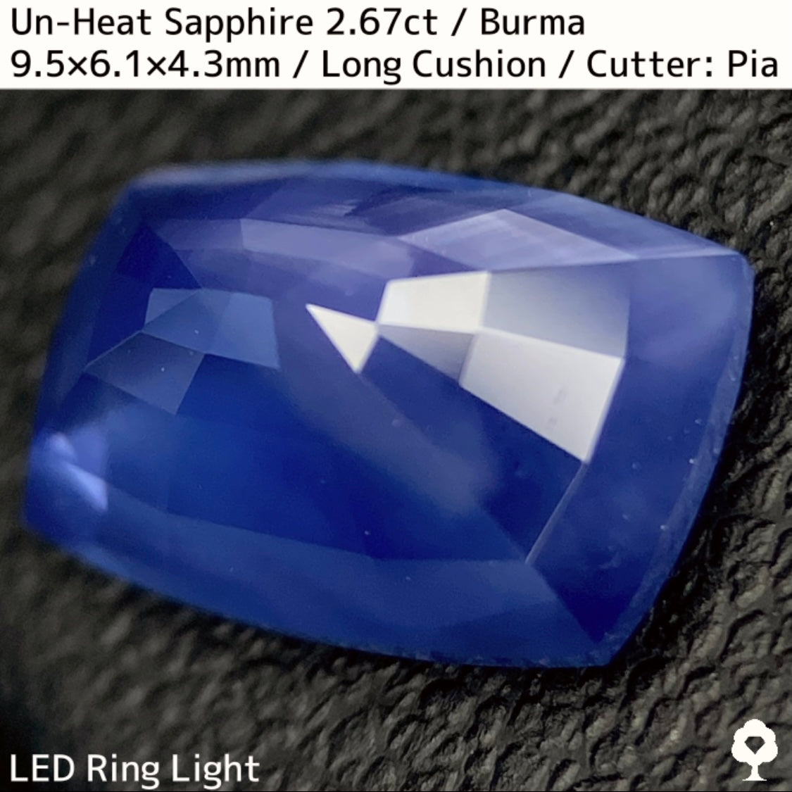 ビルマ産非加熱サファイア2.675ct★シルクの層がたっぷりと入った非加熱ならではの面白さと美しさを持った一石