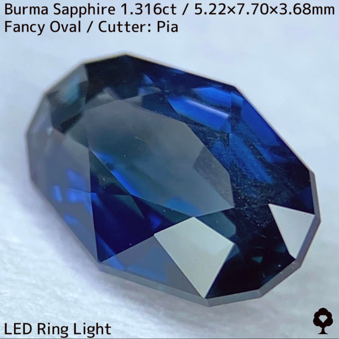 ビルマ産サファイア1.316ct★原石からつくった絶妙な色合いとシルキーさの色だまりが面白い逸品