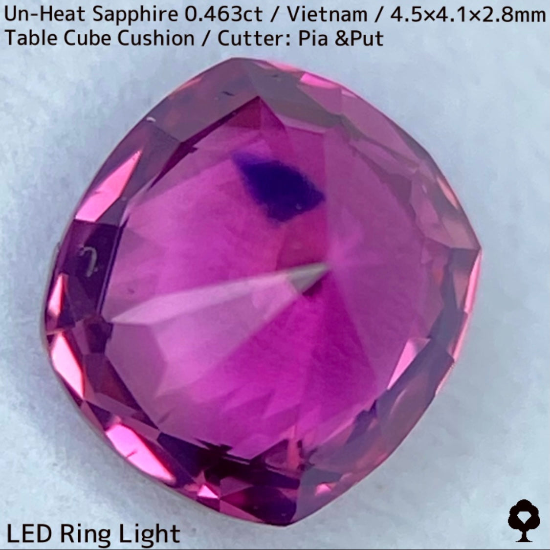 ベトナム産非加熱サファイア0.463ct★ベトナム産の魅力がたまりに詰まったウィンザー産のような美パープリッシュピンク