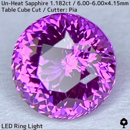 スリランカ産非加熱サファイア1.182ct★パープルとピンクが燃えさかる満開のフラワーカット