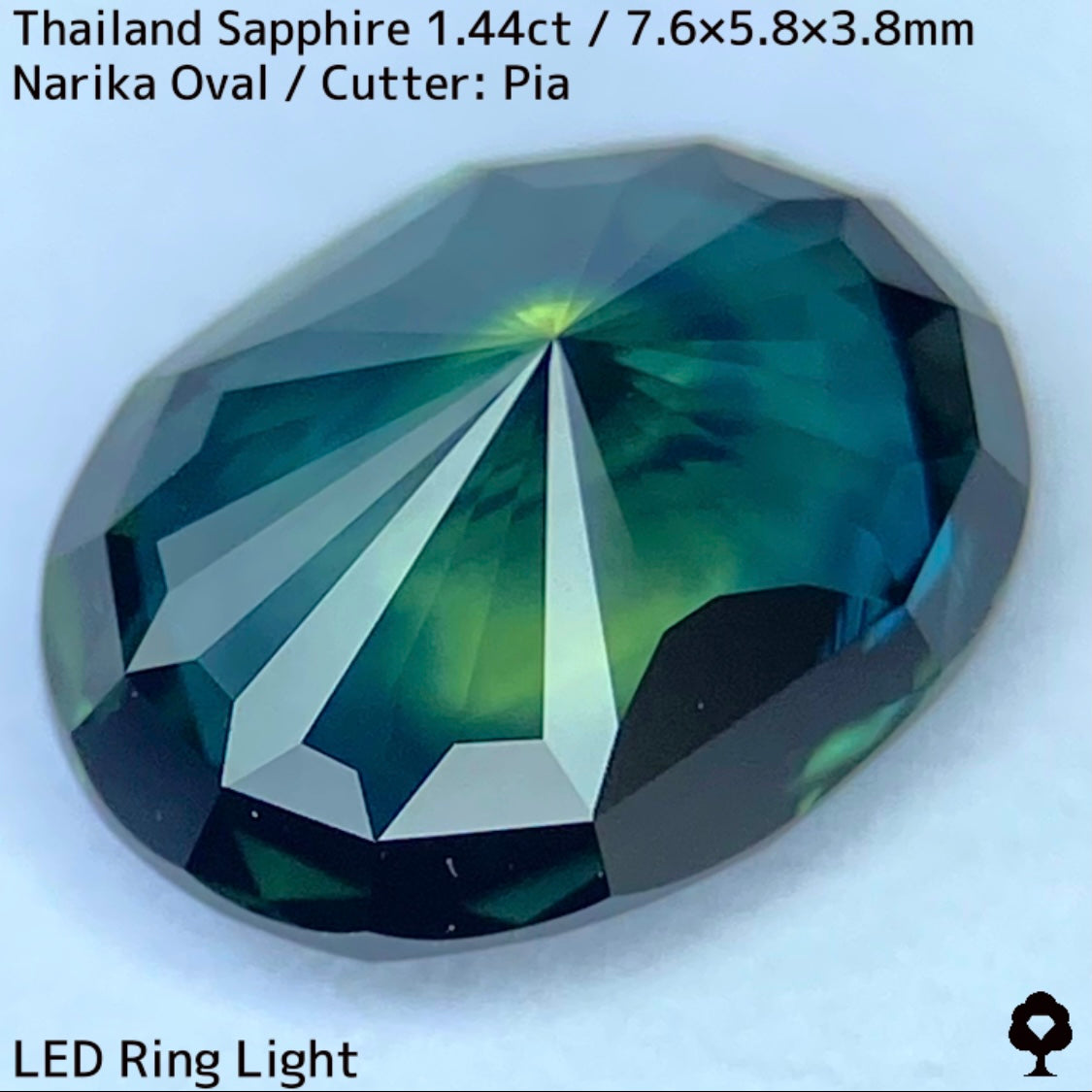 タイ産サファイア1.449ct★孔雀のようなカラーリングから鮮やかなグリニッシュブルー煌めき放つ自信作