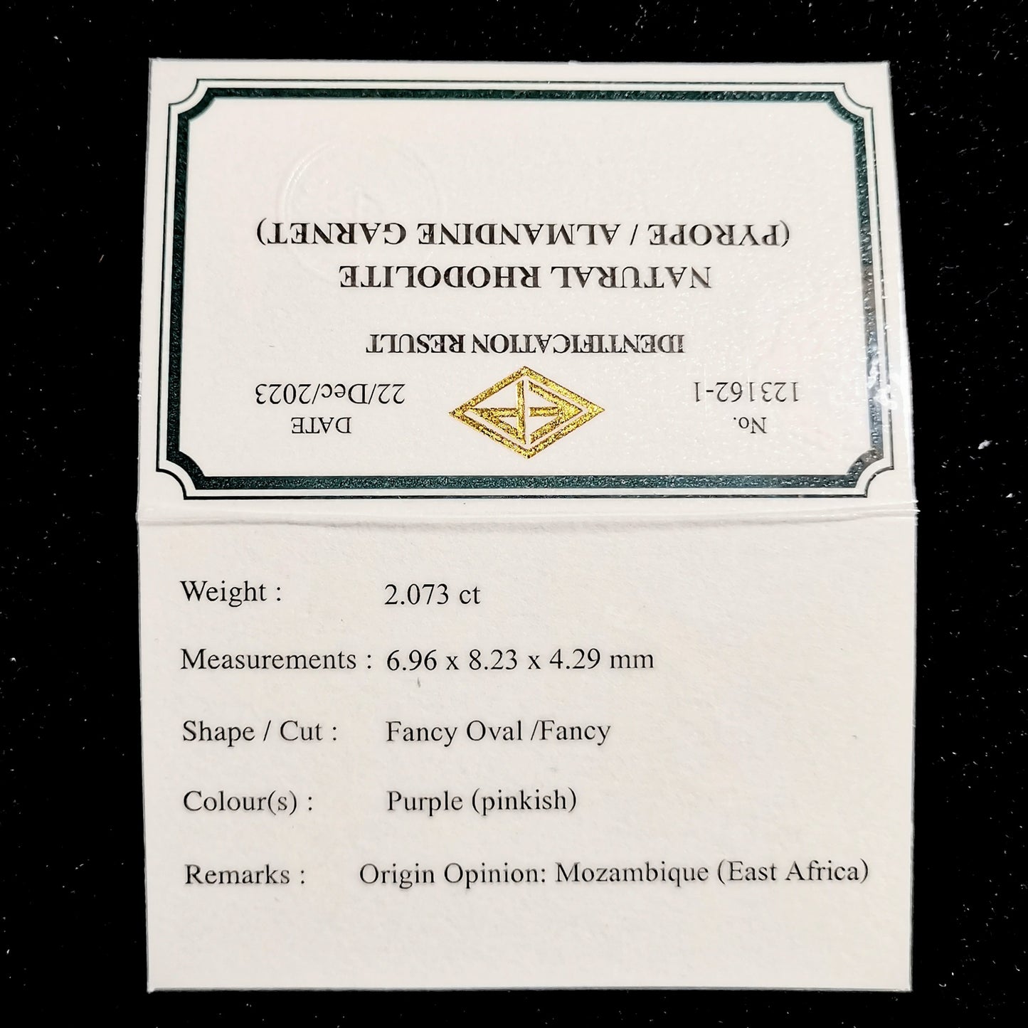 ロードライト 2.073ct★美しいピンクに飛び交うブルーとレッドのファイアー