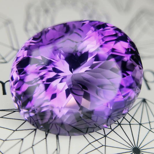 アメジスト11.23ct★色の濃淡と細やかなカットが花咲く希少ゲオちゃん作品キューブ