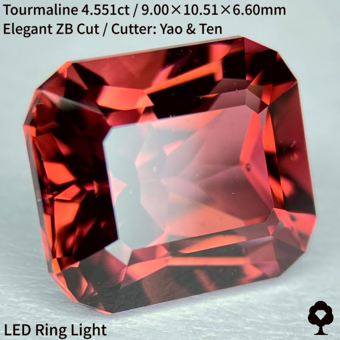 グラデ感ある秋色の紅葉狩りトルマリン4.551ct★宝石のカタチ浮かぶZBカット