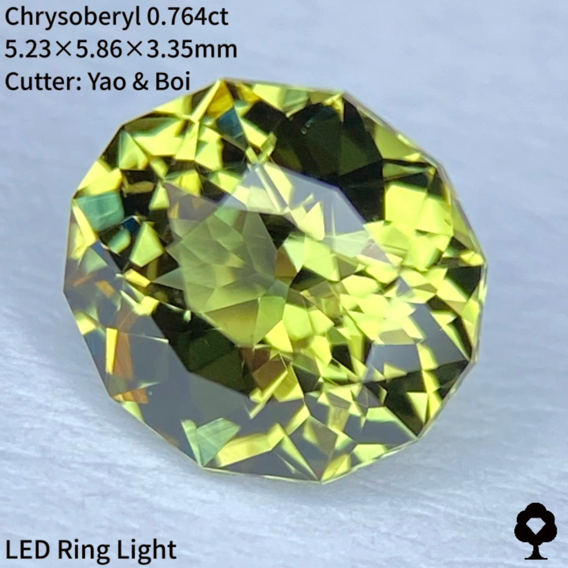 輝く爽快グリーン★ヤオちゃん得意の2ステップギラギラファンシーオーバル★クリソベリル0.764ct
