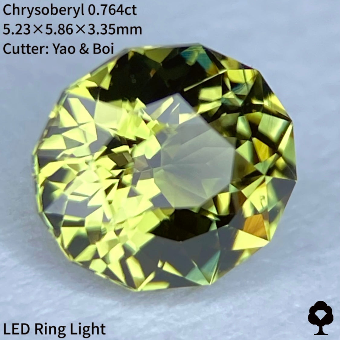 輝く爽快グリーン★ヤオちゃん得意の2ステップギラギラファンシーオーバル★クリソベリル0.764ct