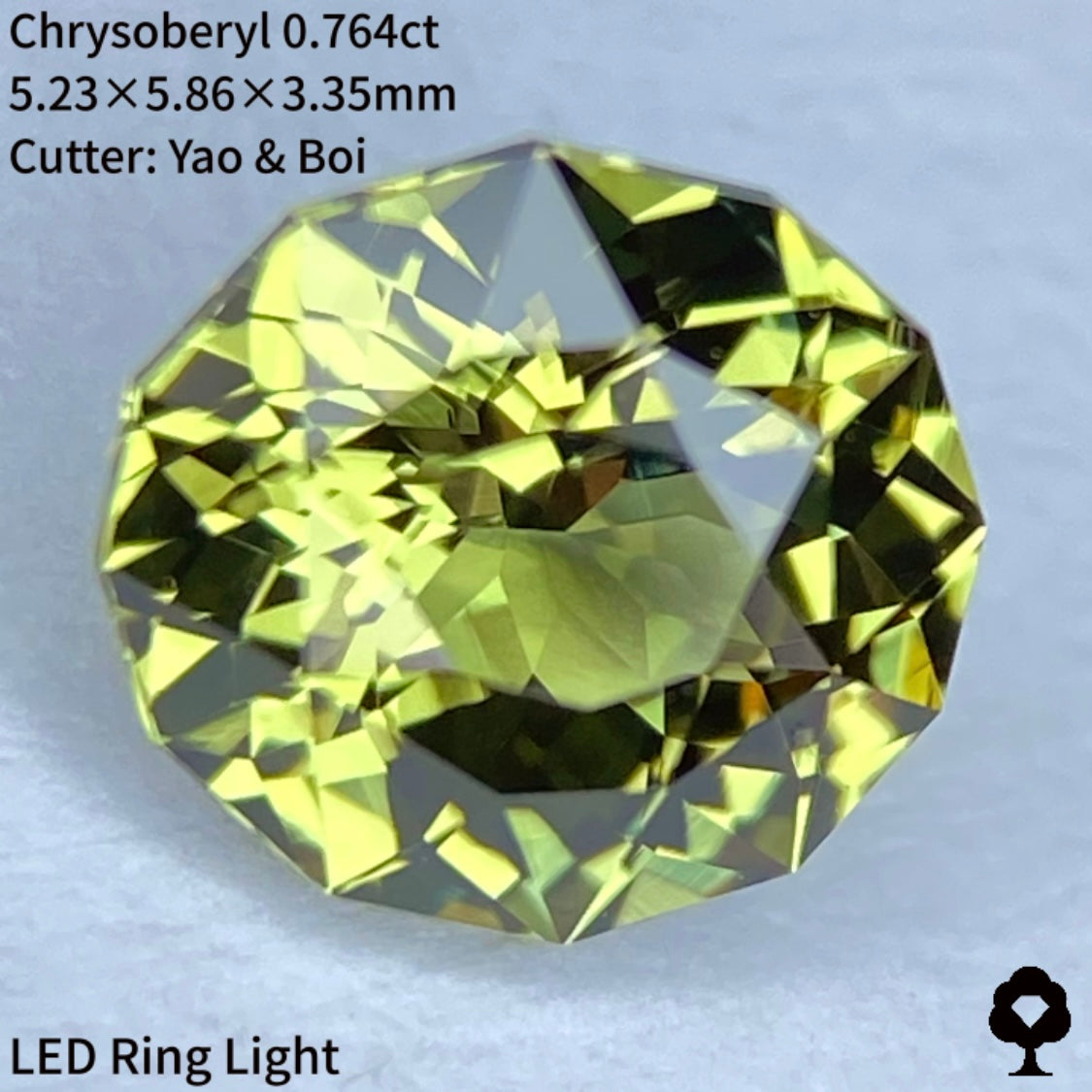 輝く爽快グリーン★ヤオちゃん得意の2ステップギラギラファンシーオーバル★クリソベリル0.764ct