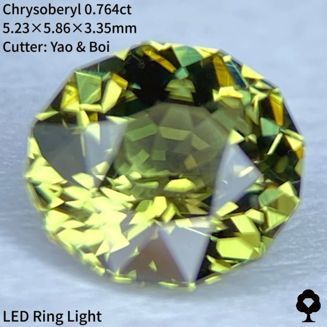 輝く爽快グリーン★ヤオちゃん得意の2ステップギラギラファンシーオーバル★クリソベリル0.764ct