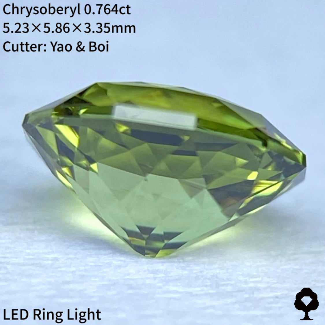 輝く爽快グリーン★ヤオちゃん得意の2ステップギラギラファンシーオーバル★クリソベリル0.764ct