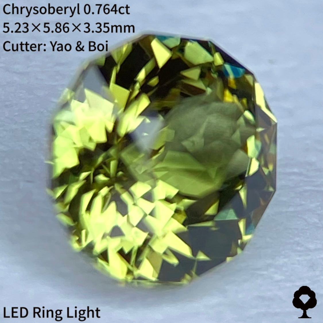 輝く爽快グリーン★ヤオちゃん得意の2ステップギラギラファンシーオーバル★クリソベリル0.764ct
