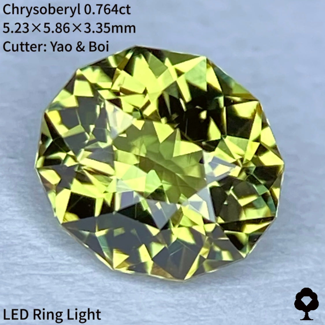 輝く爽快グリーン★ヤオちゃん得意の2ステップギラギラファンシーオーバル★クリソベリル0.764ct