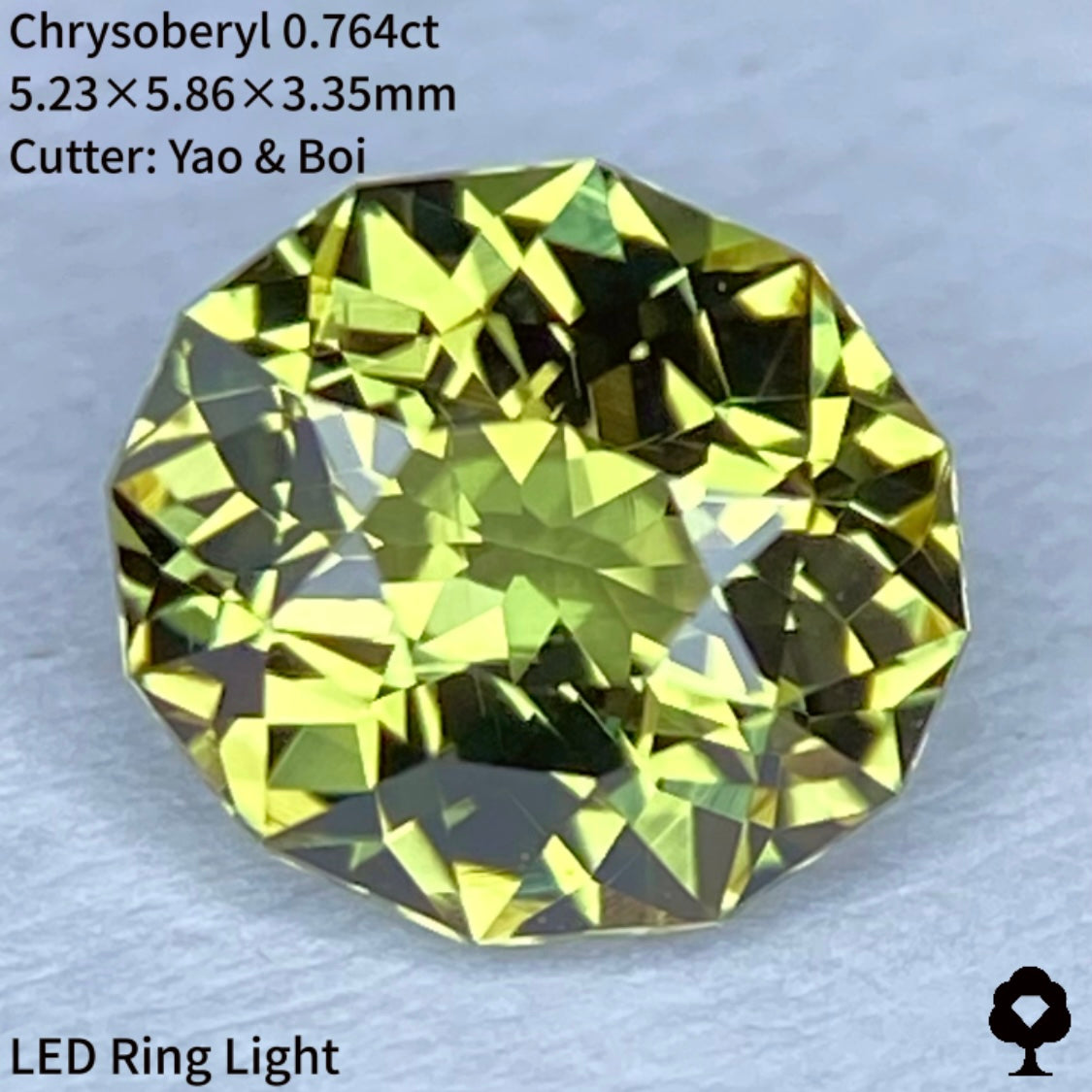 輝く爽快グリーン★ヤオちゃん得意の2ステップギラギラファンシーオーバル★クリソベリル0.764ct