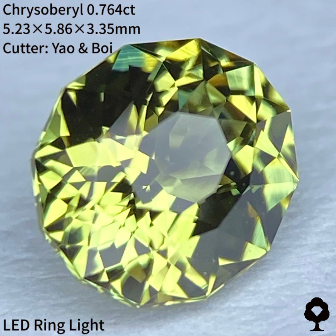 輝く爽快グリーン★ヤオちゃん得意の2ステップギラギラファンシーオーバル★クリソベリル0.764ct