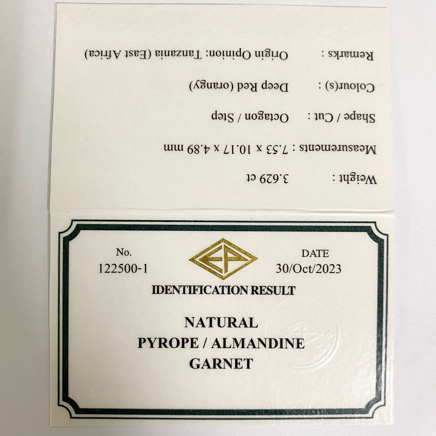 ブラッディレッドロードライト3.629ct★深い地色から鮮烈な赤い煌めきを放つ★サイコロチャレンジプライス