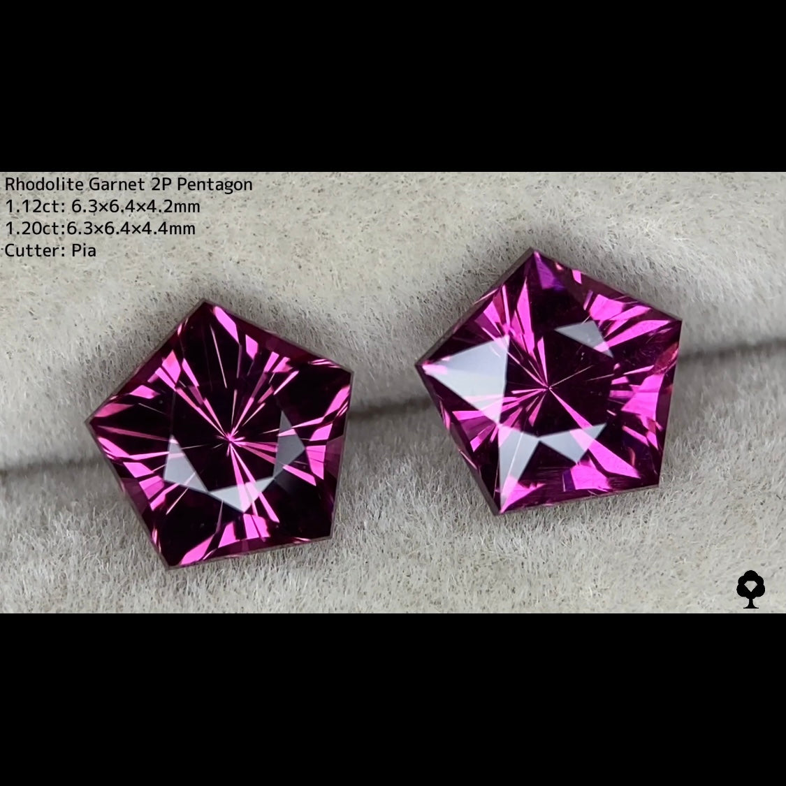 【お客さま専用】ロードライトガーネット5角形ペア 1.12ct/1.20ct 計2.32ct★華金ギャンブル企画★