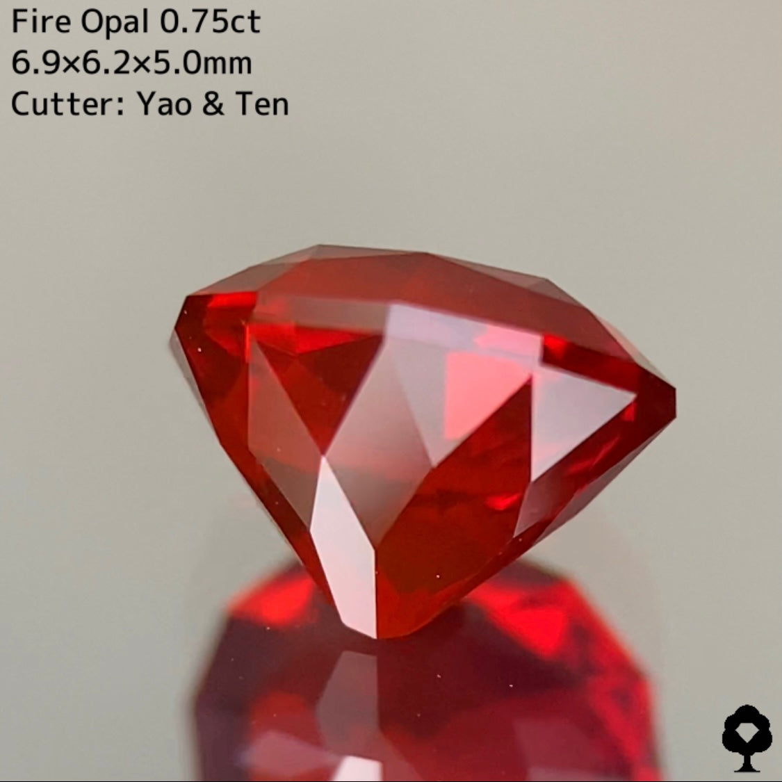 【GTJ新カッターPRプライス】ファイアーオパール0.75ct★濃厚なオレンジーレッドがシャキシャキの美カットに
