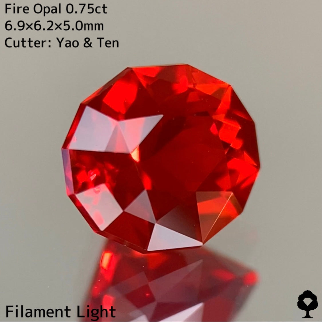 【GTJ新カッターPRプライス】ファイアーオパール0.75ct★濃厚なオレンジーレッドがシャキシャキの美カットに