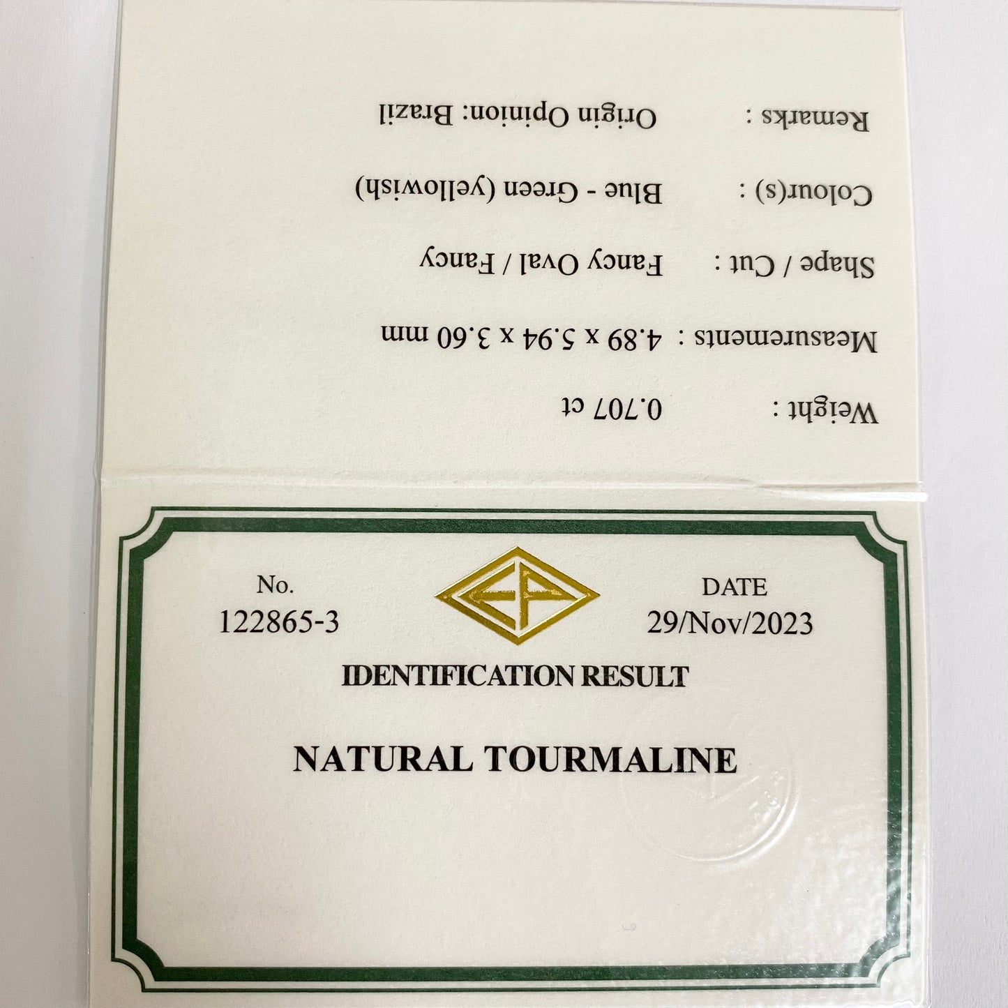 【お客さま専用】ミントグリーン in グリーン🌱🌳細やかな煌めき放つ抜群のファンシーオーバルに横切るミントグリーン★トルマリン0.707ct