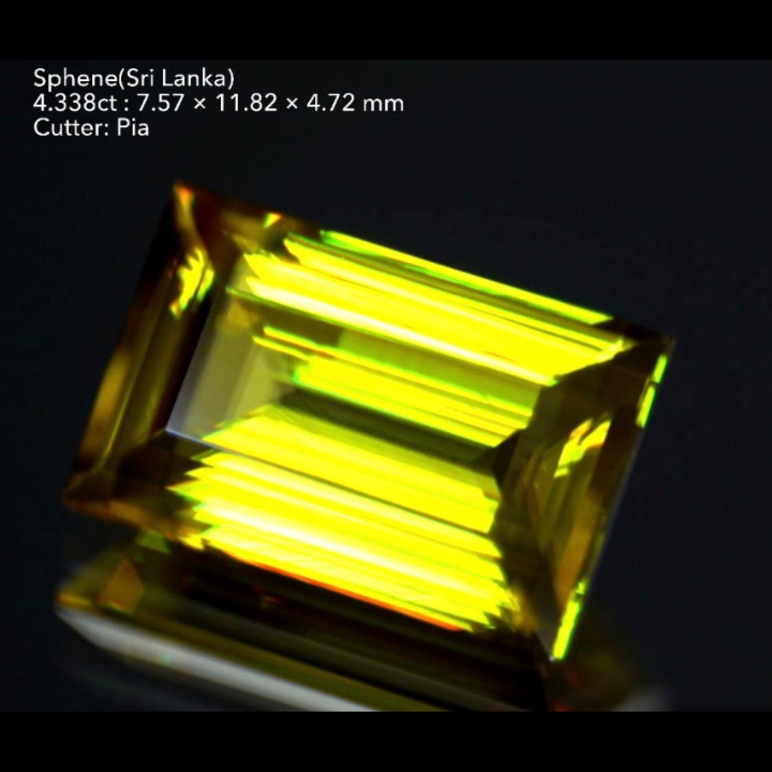 滅多に作らないバゲットシェイプのスリランカ産スフェーン4.338ct★
